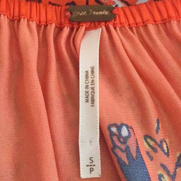 Free People Positano Cherry Combo Printed Flowy Off Shoulder Peasant Blouse - Picture 14 of 16